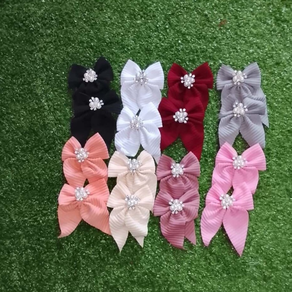 16 Pairs of Hair Ties with Imitation Pearls | Pack of 32 Fabric Tweezers New - Picture 10 of 10
